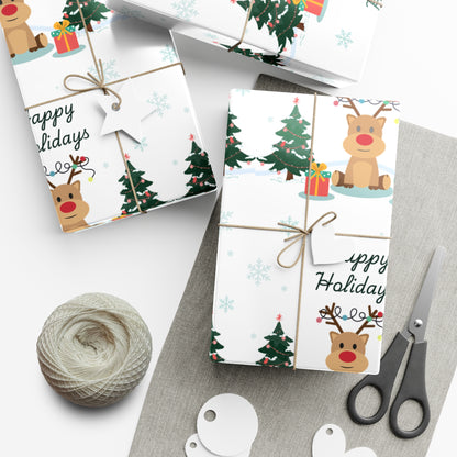 Festive Reindeer Gift Wrap Paper for Holiday Celebrations