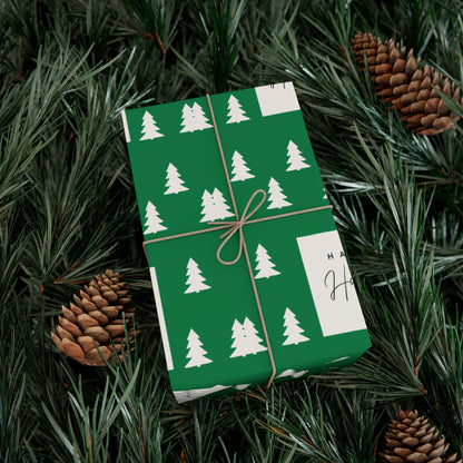 Holiday Gift Wrap Papers – Festive Green Tree Design