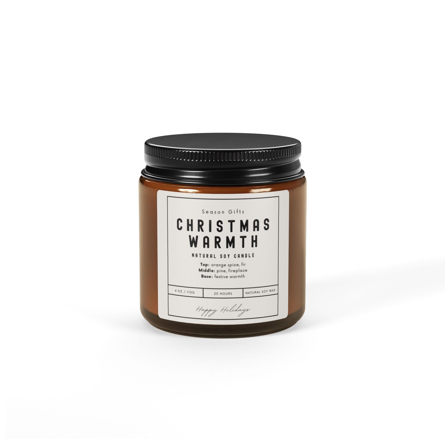 Christmas Warmth Scented Soy Candle 4 oz