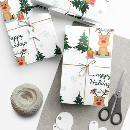 Festive Reindeer Gift Wrap Paper for Holiday Celebrations