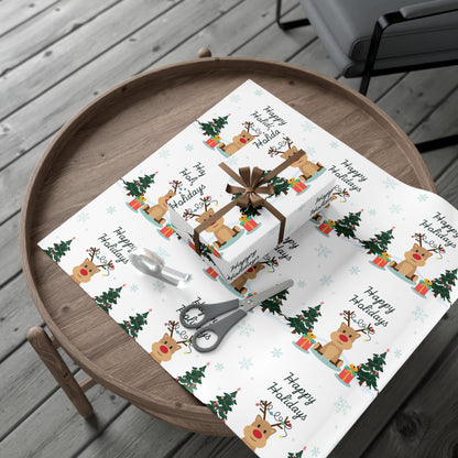 Festive Reindeer Gift Wrap Paper for Holiday Celebrations