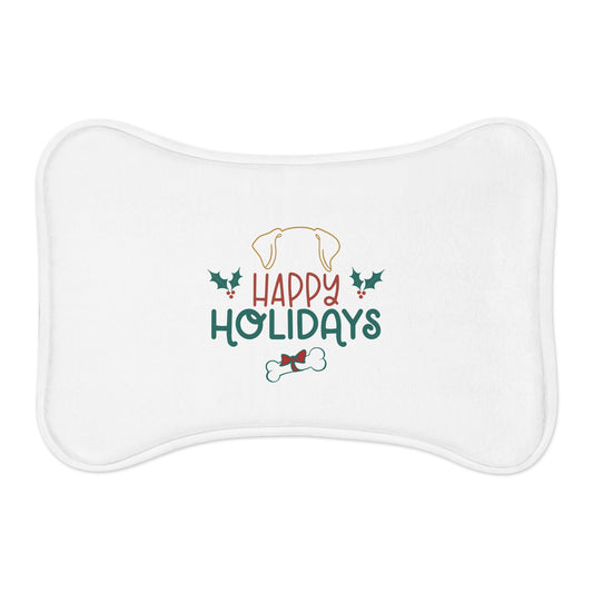 Happy Holidays Pet Feeding Mat - Festive Dog Diet Accessory for Christmas