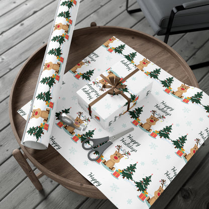 Festive Reindeer Gift Wrap Paper for Holiday Celebrations