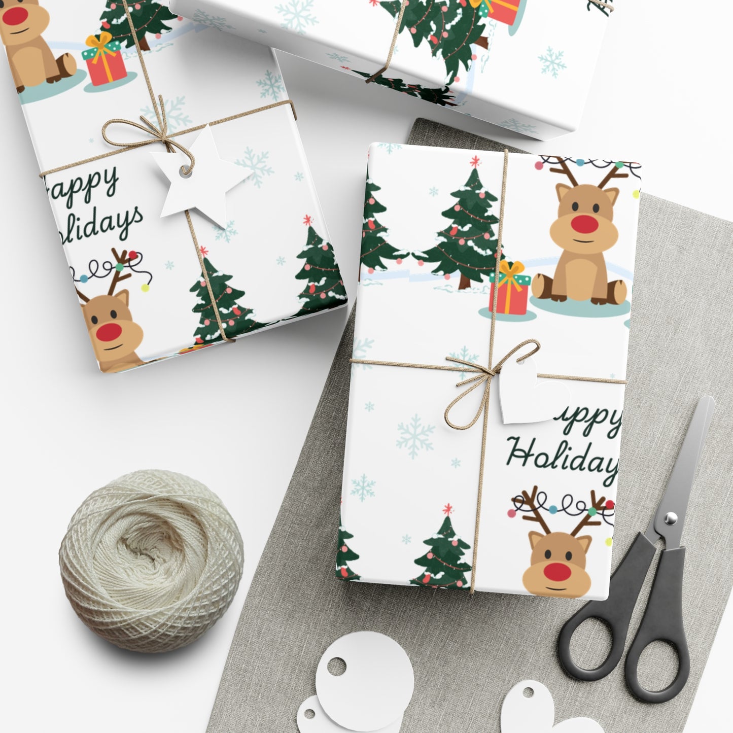 Festive Reindeer Gift Wrap Paper for Holiday Celebrations