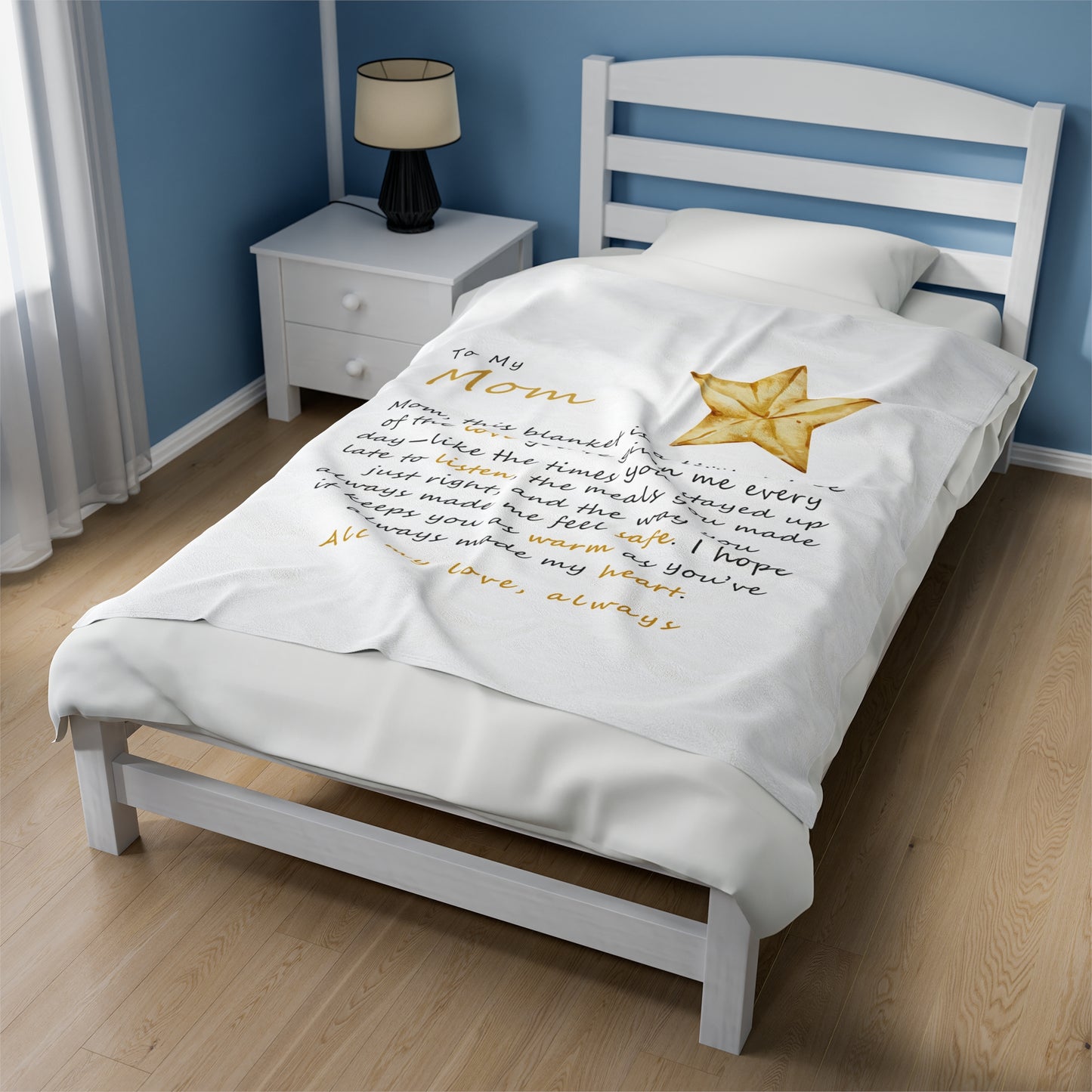 Heartfelt Plush Blanket for Mom - Comforting Gift with Holiday Star