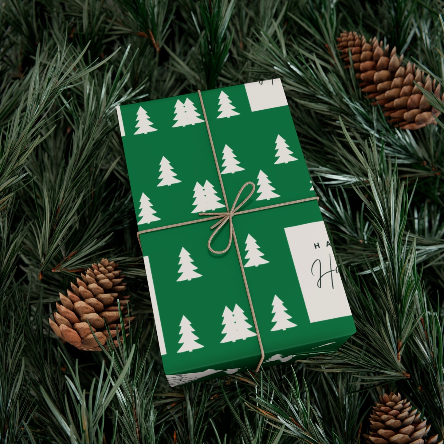 Holiday Gift Wrap Papers – Festive Green Tree Design