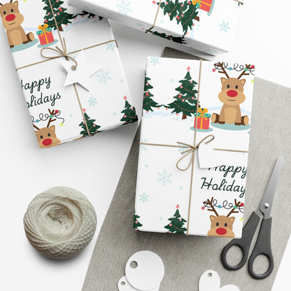 Festive Reindeer Gift Wrap Paper for Holiday Celebrations