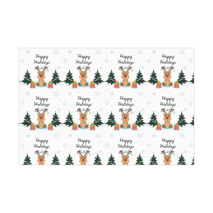 Festive Reindeer Gift Wrap Paper for Holiday Celebrations