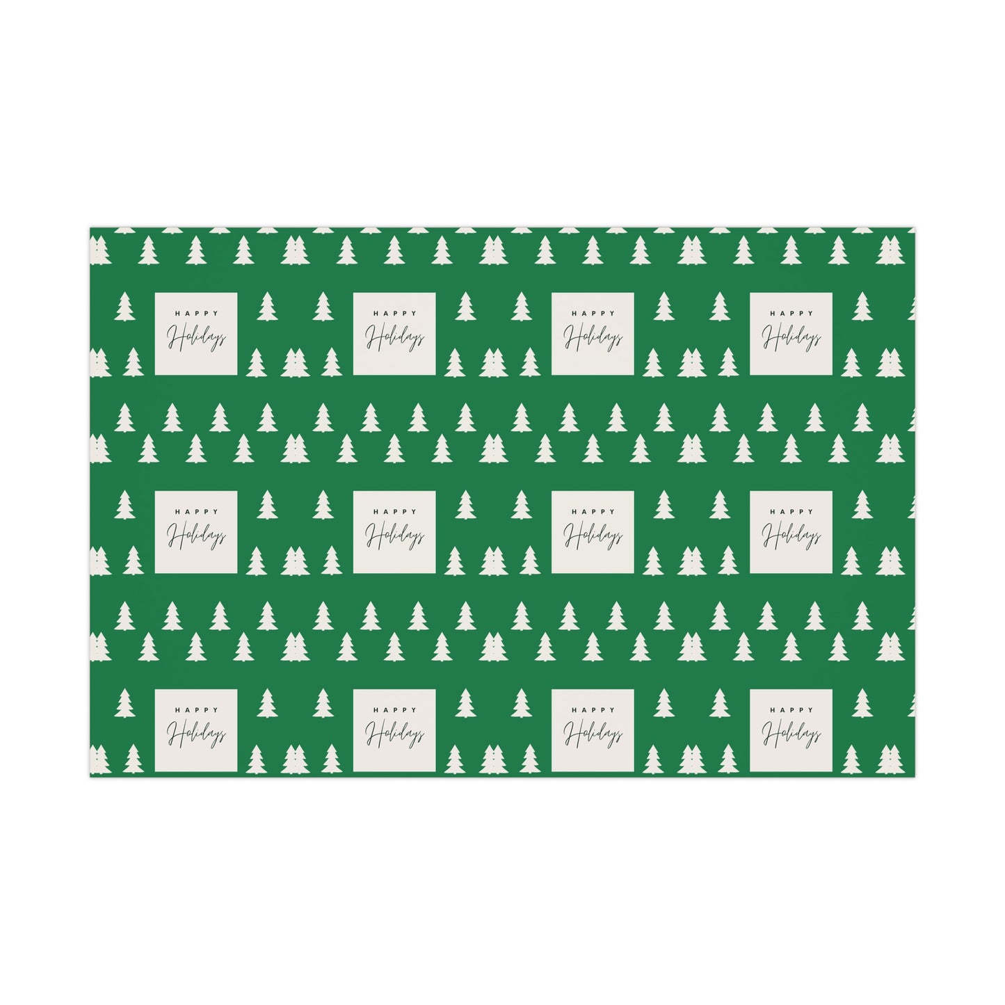 Holiday Gift Wrap Papers – Festive Green Tree Design