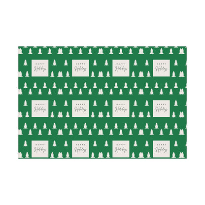 Holiday Gift Wrap Papers – Festive Green Tree Design