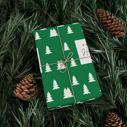 Holiday Gift Wrap Papers – Festive Green Tree Design