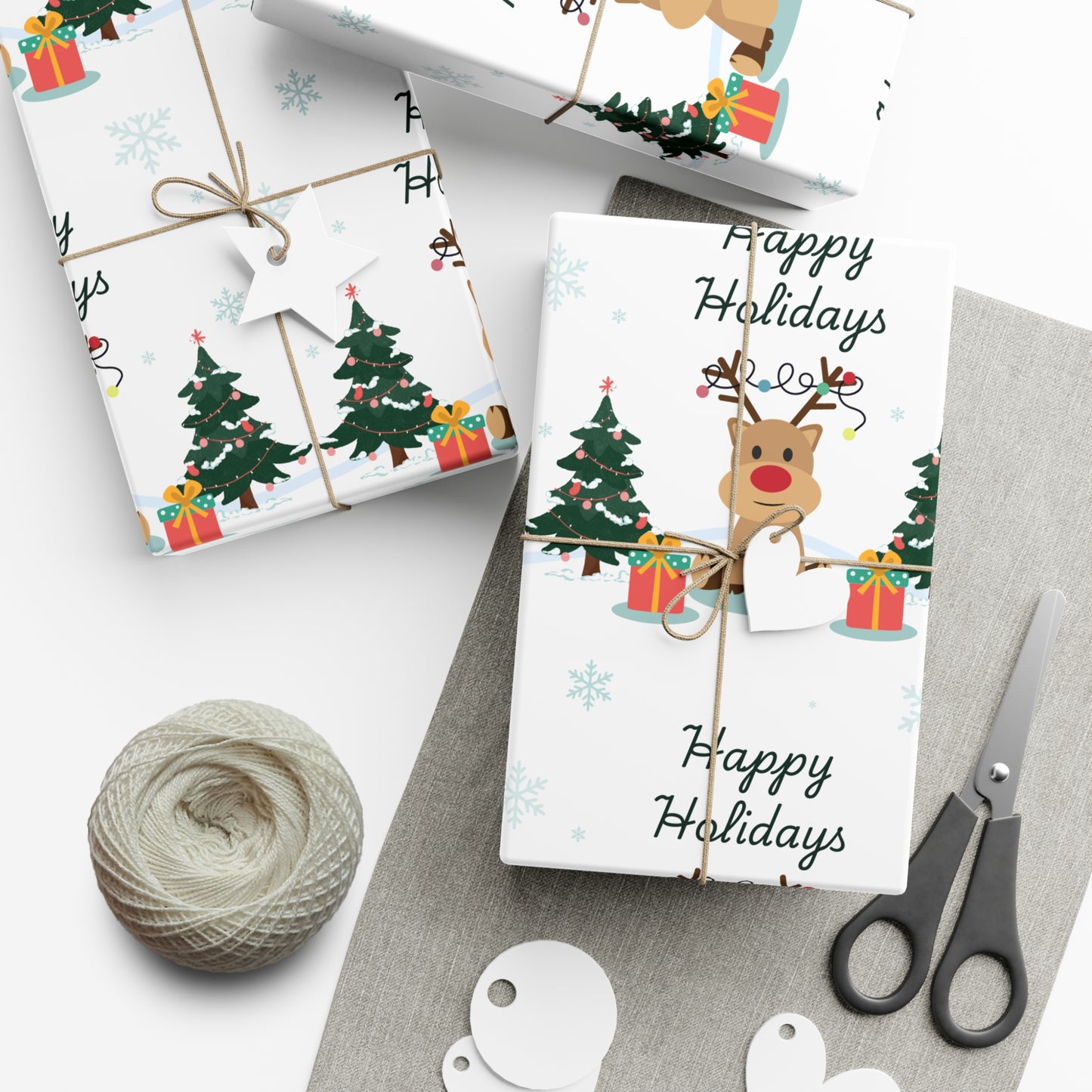 Festive Reindeer Gift Wrap Paper for Holiday Celebrations